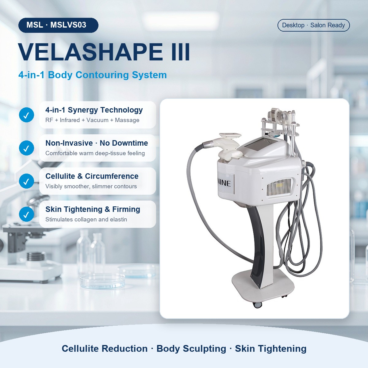 Настольная система коррекции фигуры MSLVS03 VelaShape III с аппликаторами